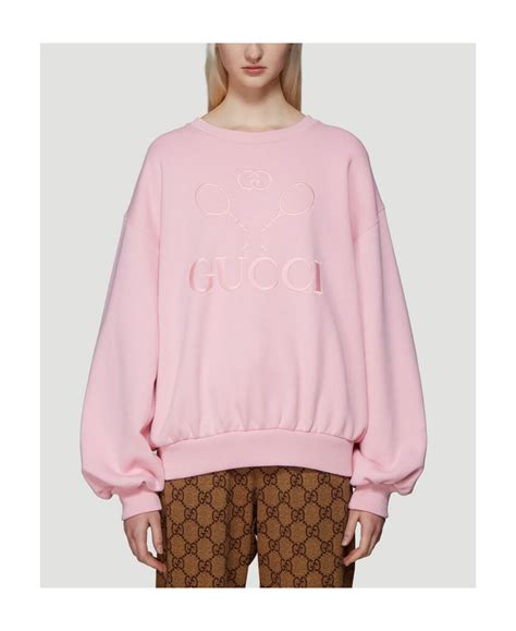 gucci tennis sweatshirt pink|pink gucci sweatshirt tennis.